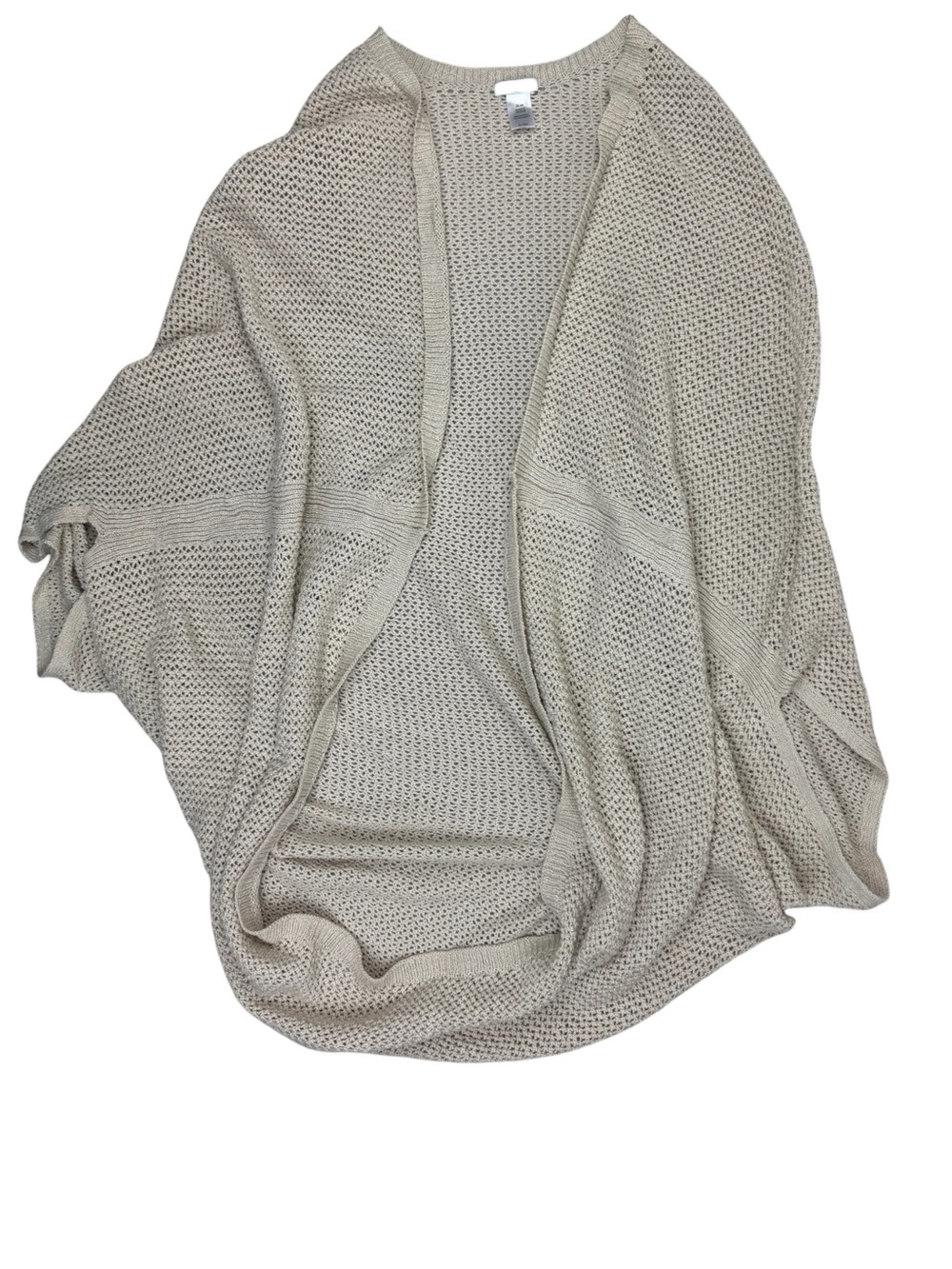 J. Jill Tan Open Knit Cocoon Wrap Shrug Size XL-3X Oversized Comfy